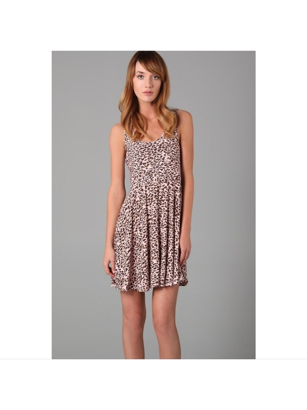 Free People Leopard Print Pink Tank Dress